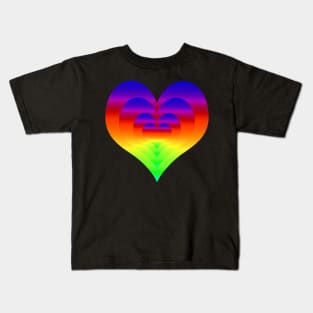 Rainbow Gradient Nested Hearts color pallet 2 Kids T-Shirt